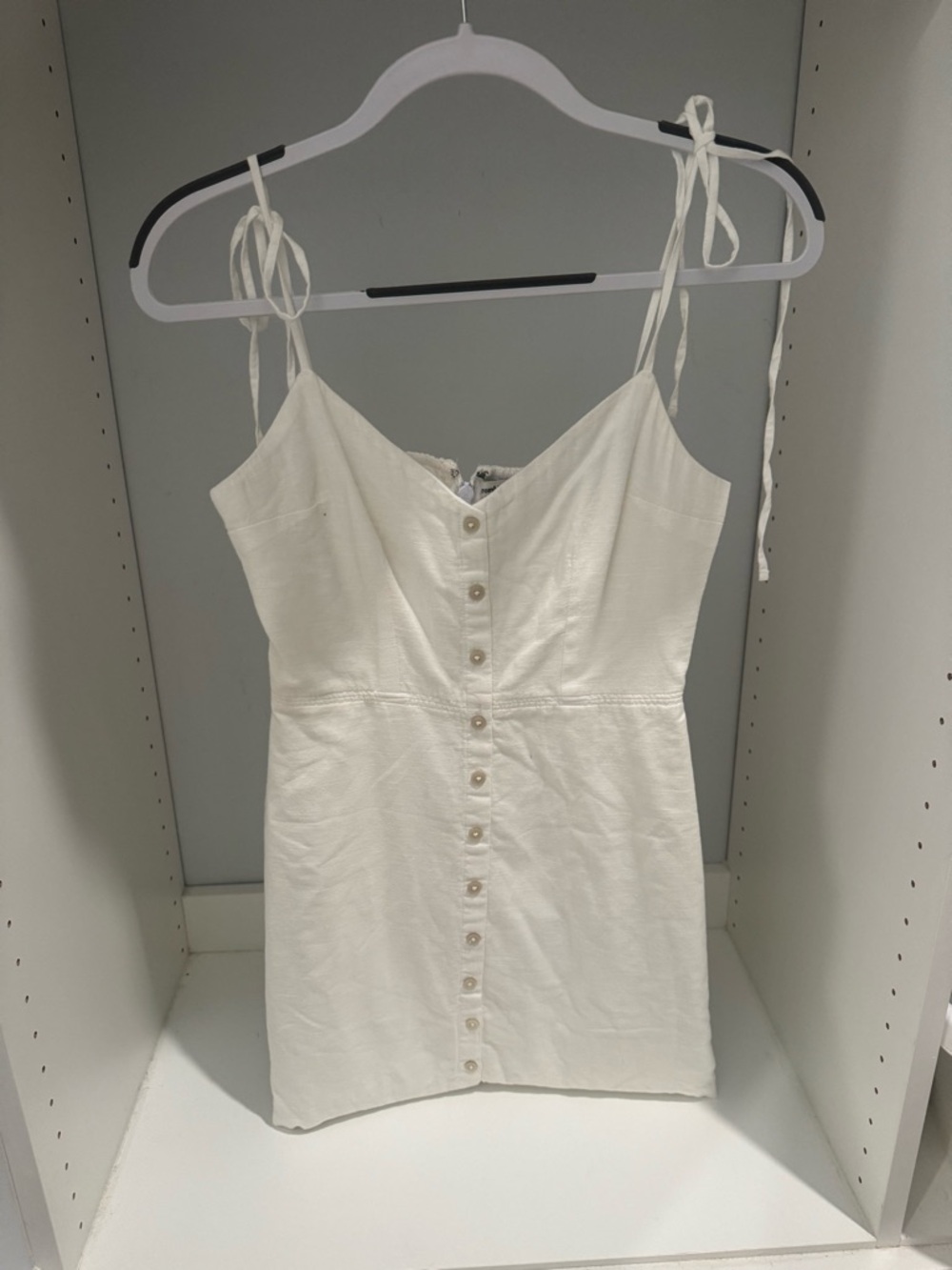 Abercrombie & Fitch White Tie-Strap Button-Front Women’s Dress XS